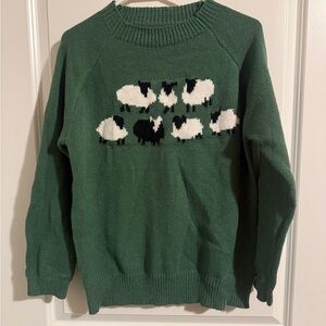 Green Sweater with Sheep Design